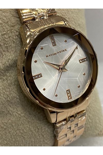 Navimarine Rose Gold Special Cut Crystal Glass Women's Wristwatch