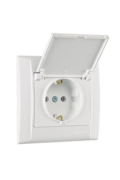MAKEL Bay Cover Grounded Socket, White