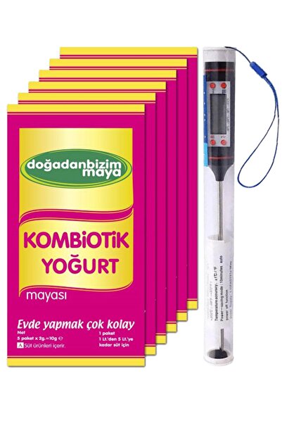 Doğadan Bizim Kombiotik Yoğurt Mayası 5'li Paket 6 Kutu Gıda Termometresi