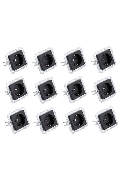Netelsan Byobu 12 Pieces Black Grounded Socket Frameless