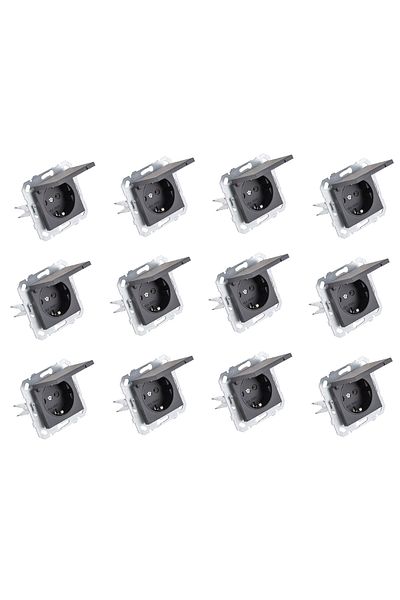 Netelsan Byobu 12 Pieces Black Covered Grounded Socket Frameless