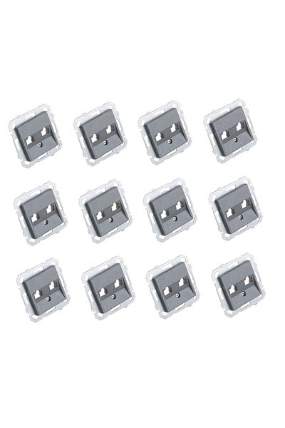 Netelsan Byobu 12 Pieces Smoked Data Socket Without Jacks Without Frame