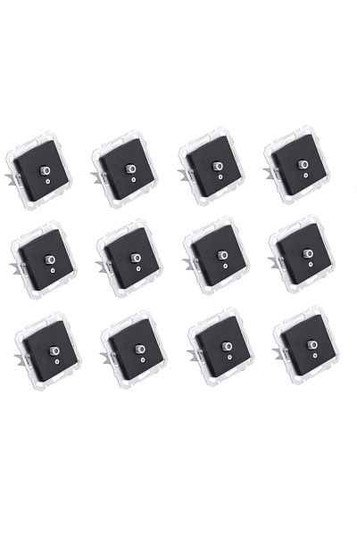 Netelsan Byobu 12 Pieces Black Satellite Socket with F Connector Frameless