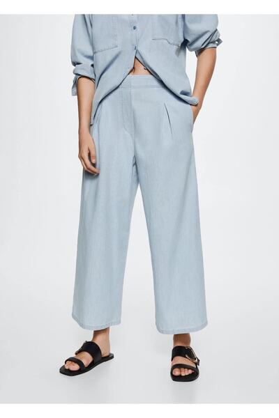 MANGO Woman %100 Pamuklu Culotte Pantolon