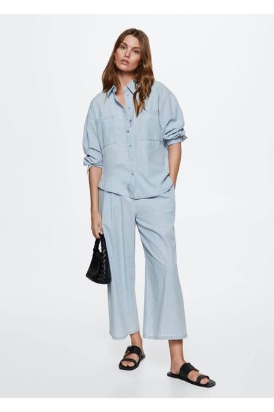 MANGO Woman %100 Pamuklu Culotte Pantolon