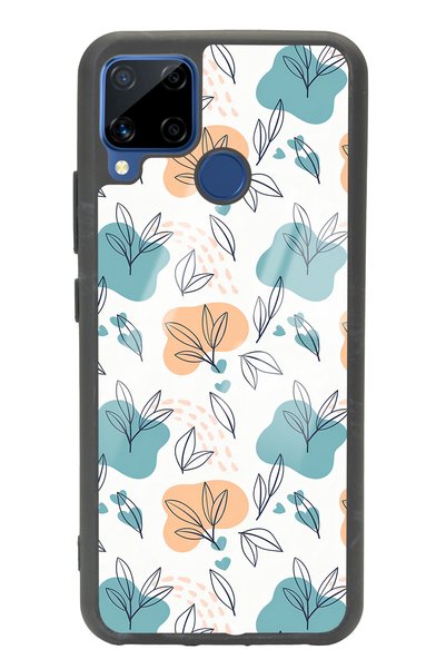 Spoyi Oppo Realme C15 Glossy Phone Case with Small Leaves Design