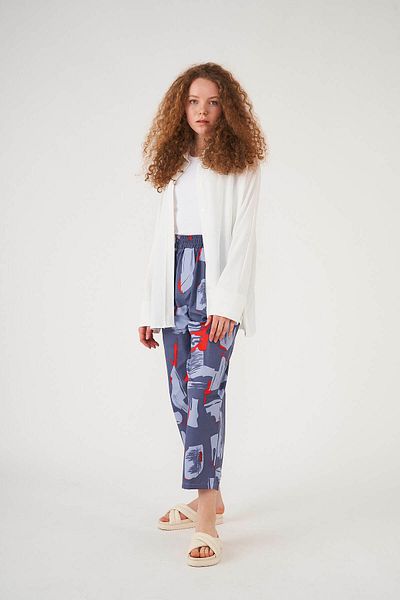 Mevra Patterned Trousers Indigo