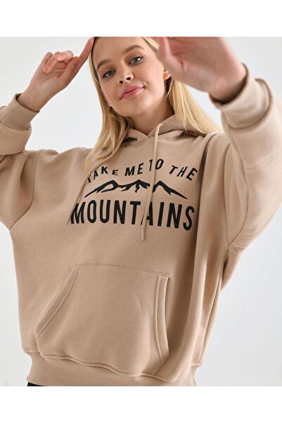 Machetta Σχεδιασμός μεγάλου μεγέθους Φούτερ με στάμπα Mountains