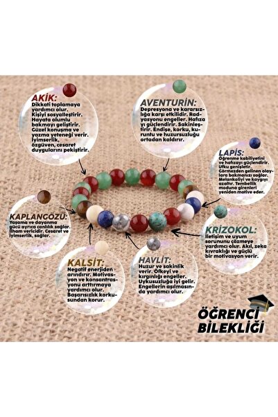Alp Doğal Taş Öğrencibilekliği Odaklanma Başarı Nazar Hafıza Uyum Sakinlik Öğ...