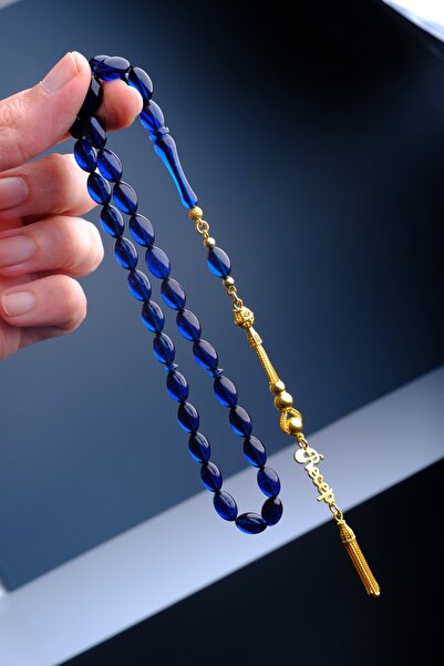 TESBİHEFENDİ Isimli Ve Deri Kutulu 925 Ayar Gümüş Püskül Ateş Kehribar Tesbih