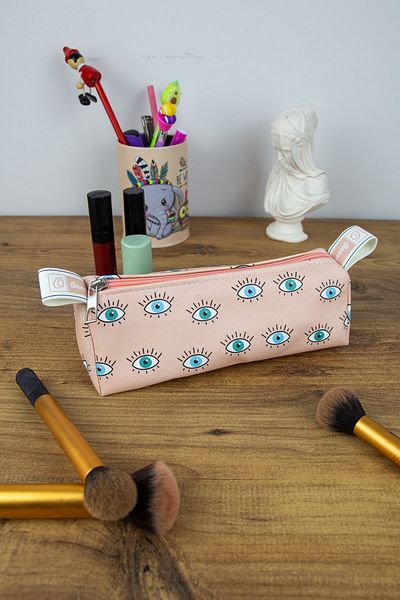 OneSize Μολυβοθήκη Eyes Cute Triangle Design Vegan Leather (θήκη για στυλό)