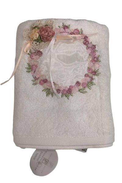 Pupilla Collection Luxury Bamboo Hand and Face Towel with Embroidery