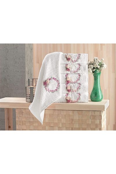 Pupilla Collection Luxury Bamboo Hand and Face Towel with Embroidery