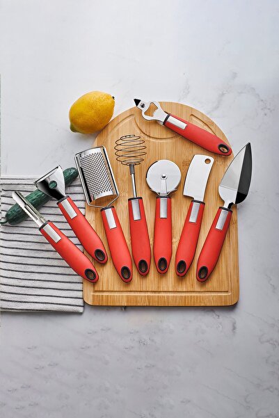 Turnberry Rosso Pro 8 Parça Mutfak El Aletleri Seti Paslanmaz Çelik