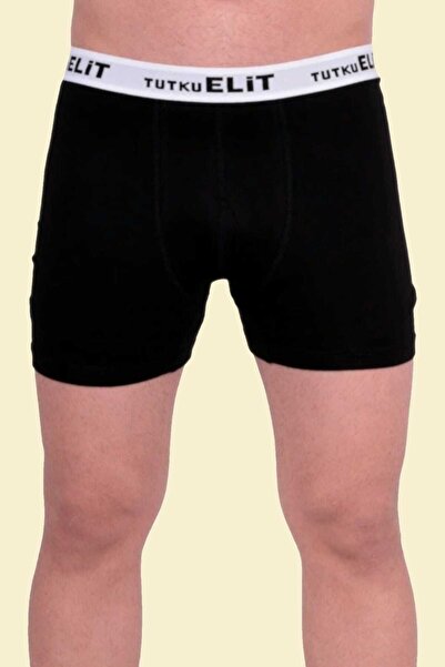 Tutku Elit Erkek Siyah Füme Lacivert 3'lü Paket Elastan Modal Spor Boxer