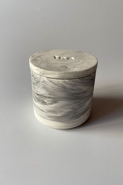 sin istanbul Concrete Tea Box with Lid Marble Pattern