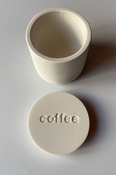 sin istanbul Concrete Coffee Can with Lid White