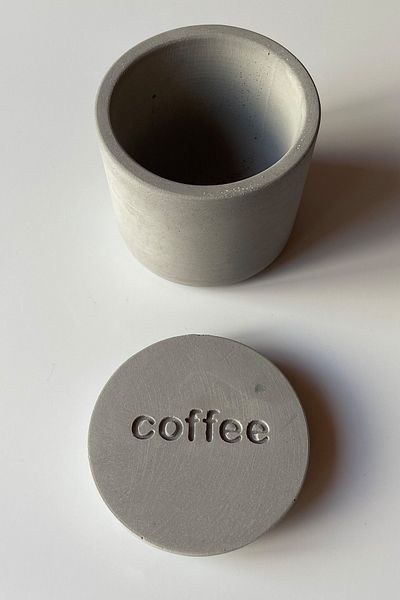 sin istanbul Concrete Coffee Can with Lid Gray