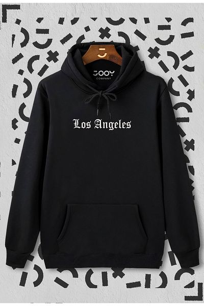 Jooy Company Los Angeles City Printed Black Hooded Sweatshirt