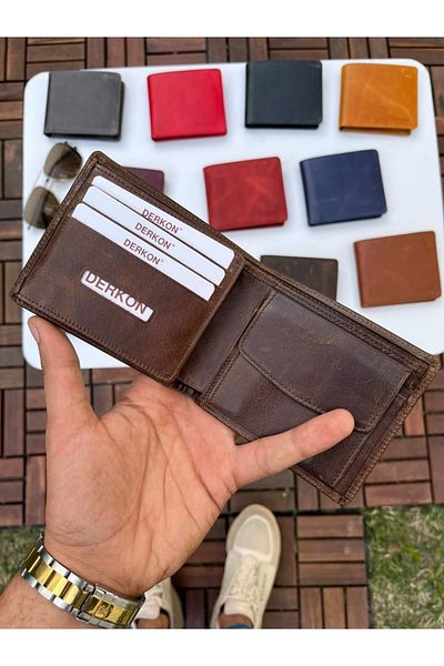DERKON Ola Vintage Leather Brown Wallet
