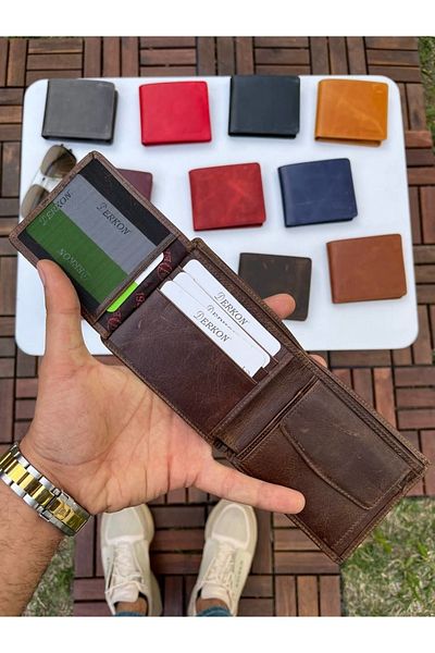 DERKON Ola Vintage Leather Brown Wallet