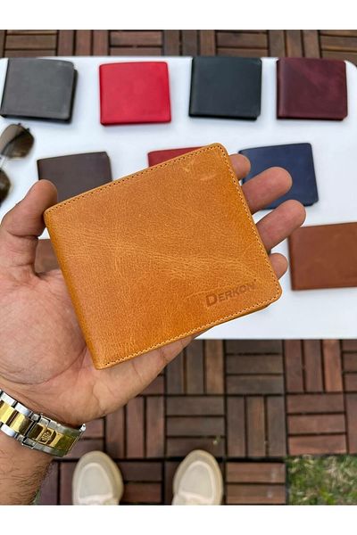 DERKON Ola Vintage Leather Yellow Wallet