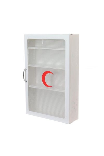 EYM Akşan Metal First Aid Medicine Cabinet with Transparent Lid White Code: 411