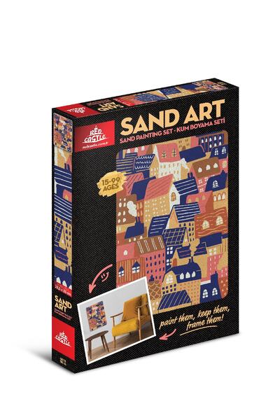 Red Castle Sand Art (KUM SANATI) Evler, Yetişkin Kum Boyama Aktivite Seti--yk...