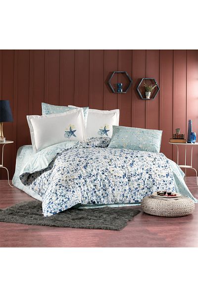 Hobby Frame Dark Blue - Poplin Single Duvet Cover Set