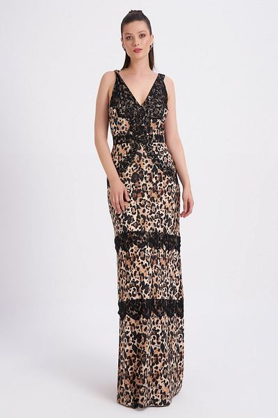 Balizza Blz-sleeveless Lace Detailed Long Dress