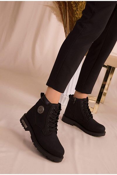 Aleza Shoes Μπότες Unisex με χοντρή σόλα Forza με φερμουάρ