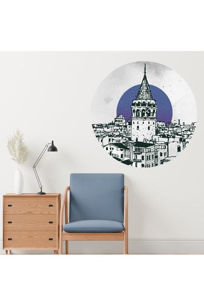 Aysprint Autocolant de perete cu creion de culoare Galata Tower