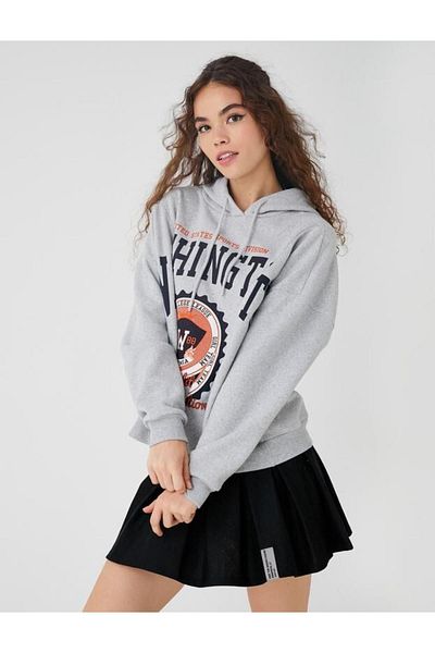 Koton Grau meliert Damen Sweatshirt - 3wal10073ık