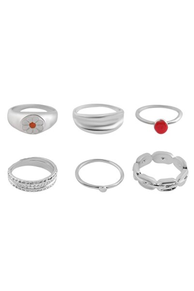 Ervalina 6-Piece Combination Set Ring 1506 Silver Color