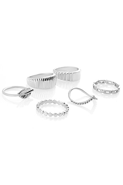 Ervalina 6-Piece Combination Set Ring 1481 Silver Color