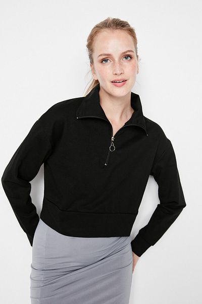 Trendyol Collection Плетка с поло яка с цип