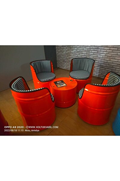 varil dekor Varil Koltuk 4 Tekli 1 Sehpa Oturma Grubu