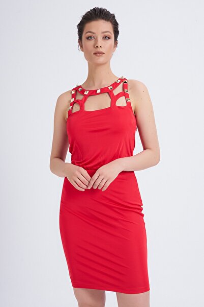 Balizza Blz-yakası Aksesuar Detaylı Elbise