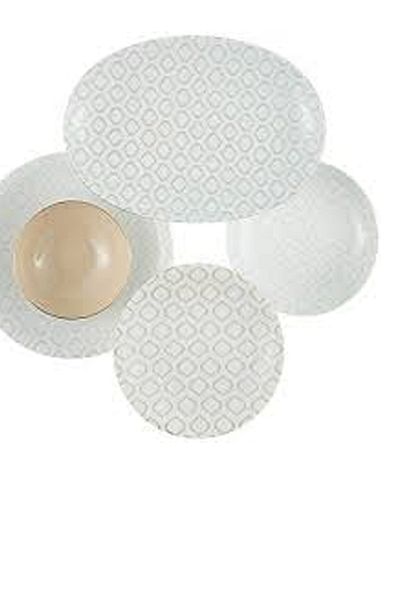 İkram Dünyası Kutahya Porcelain Nanapor895033 Pattern 21 cm Cake Plate 3 Pieces