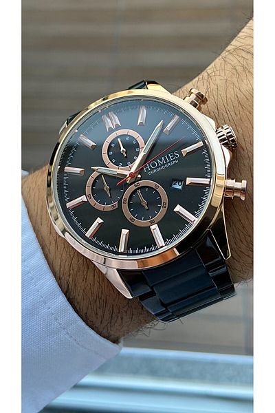 Homies Men's Wrist Watch and Bracelet - Steel Cord, Works All Functions with Gift
