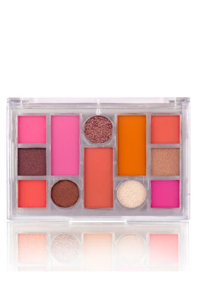 MAQYA Cosmetics 12'li Simli Glitter Göz Farı Makyaj Paleti Çok Renkli 02