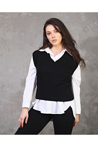 Fanori Woman Women's Black Color V-Neck Sweater