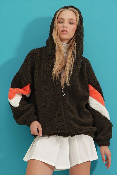Trend Alaçatı Stili Sweatshirt - Grün - Oversized
