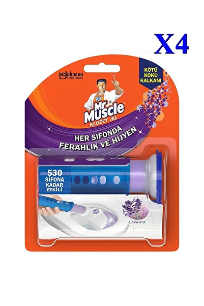 Mr. Muscle Lavata Klozet Jel Blok, Tuvalet Temizleyici, 36g X4