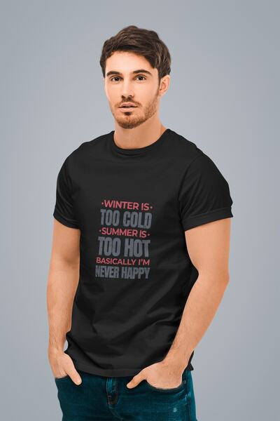 ErTaPassage Μαύρο Μη είμαι χαρούμενος με τύπωμα Ανδρικό μπλουζάκι - T7638718