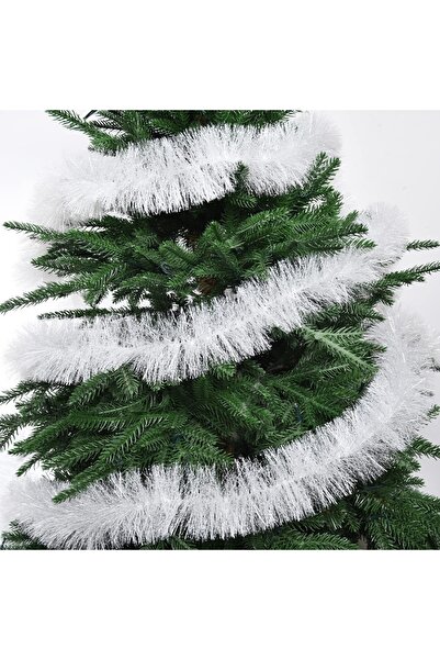 Huzur Party Store Λευκό στολίδι για τα γενέθλια με γιρλάντα Χριστουγέννων, στολίδι από πεύκο 200x7 εκ. που κρέμεται από το λαιμό για πάρτι