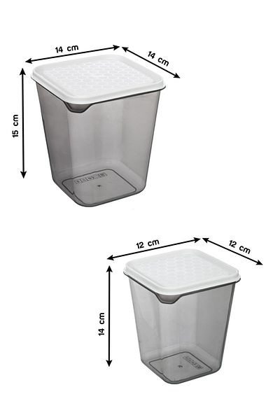 PiPlast Advantageous Anthracite 4-Piece Leak Proof Mega Storage Container Follow-pi (1200ML X 2) (2000ML X 2)