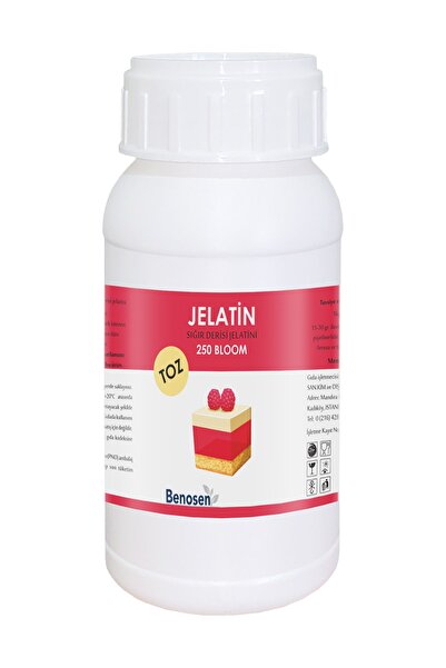 Benosen Sığır Derisi Jelatini Kokusuz Toz 250 Bloom. Net: 200 G