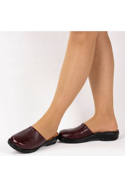 SİYO Women's Leather Interchangeable Memory Foam Anatomical Sole Heel Gel Supported Sabo Slippers