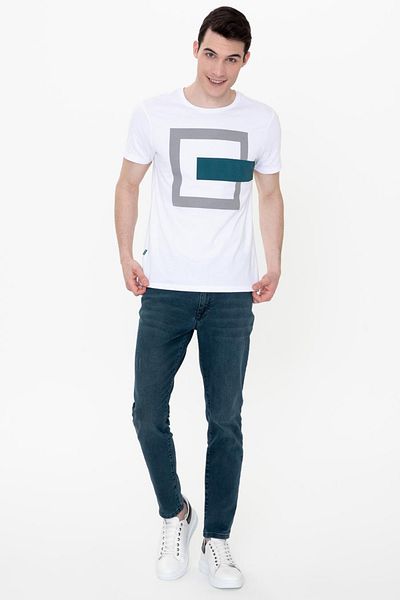 Pierre Cardin Λευκό T-shirt Slim Fit Crew Neck